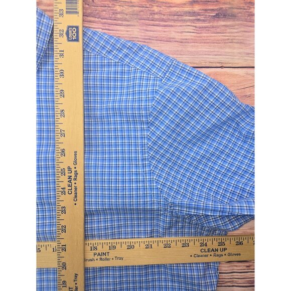 Ralph Lauren Mens Classic Fit Blue Plaid Dress Shirt XL - Picture 8 of 8